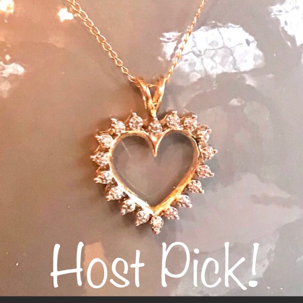 14K diamonds pendant /vintage